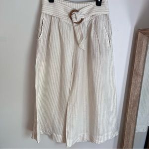 Anthropologie Wide Leg Linen Pants